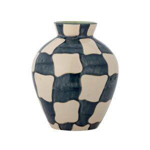 Bloomingville - Check Vase, H 24 cm, bleu