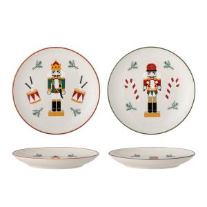 Bloomingville - Jolly Assiette, rouge (set de 2)