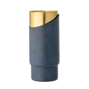 Bloomingville - Vase en métal H 23 cm, bleu