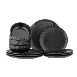 Bloomingville - Neri Set de vaisselle 12 pcs., noir