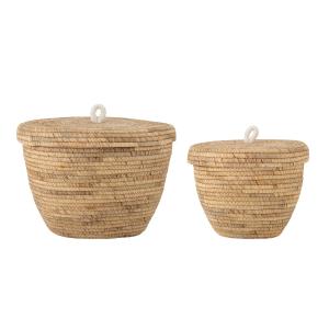 Bloomingville - Noi Corbeille avec couvercle, naturel (set…
