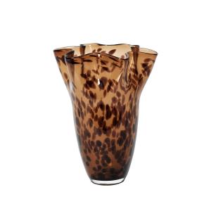 Broste Copenhagen - Liva Vase Ø 23 x H 31,5 cm, brun léopar…