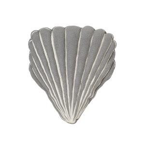Broste Copenhagen - Coussin Seashell, 50 x 50 cm, warm grey