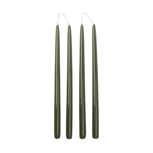 Broste Copenhagen - Smooth Bougie, H 38 cm, vert (set de 4)