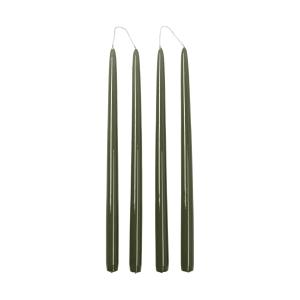 Broste Copenhagen - Smooth Bougie, H 38 cm, vert (set de 4)