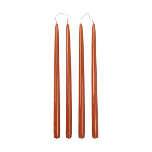 Broste Copenhagen - Smooth Bougie, H 38 cm, orange (set de…