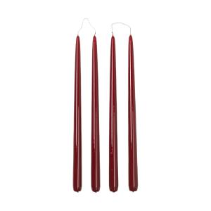 Broste Copenhagen - Smooth Bougie, H 38 cm, rouge (set de 4)