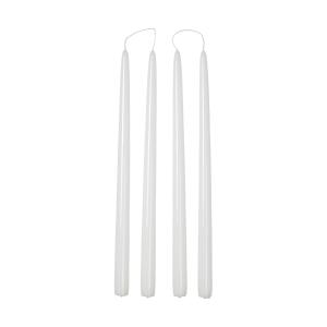 Broste Copenhagen - Smooth Bougie, H 38 cm, blanc (set de 4)