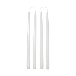 Broste Copenhagen - Smooth Bougie, H 38 cm, blanc (set de 4)