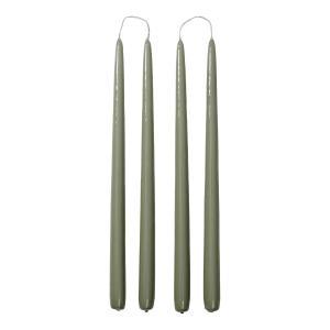 Broste Copenhagen - Smooth Bougie, H 38 cm, sage green (set…