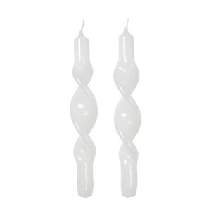 Broste Copenhagen - Twist Bougie, pure white (set de 2)