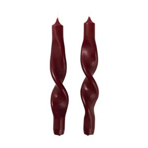 Broste Copenhagen - Twist Bougies, bourgogne (set de 2)