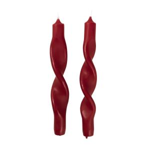Broste Copenhagen - Twist Bougies, truely red (set de 2)