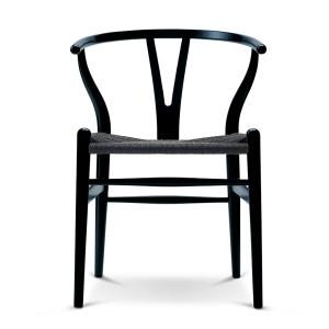 Carl Hansen - CH24 Wishbone Chair , hêtre noir / tressage n…