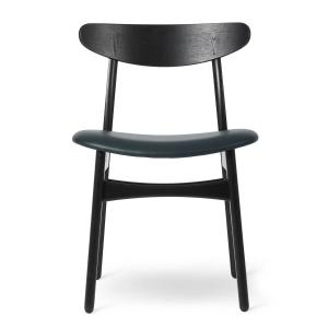 Carl Hansen - CH30P chaise, chêne laqué noir / cuir Thor no…