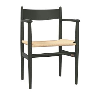 Carl Hansen - CH37 Chaise, hêtre laqué vert soft / tressage…