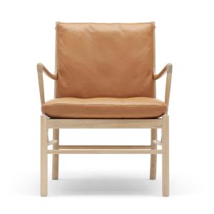 Carl Hansen - OW149 Colonial Chair , chêne savonné / cuir S…