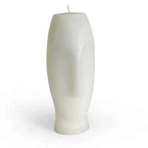 Collection - Massive bloc face bougie, H 23 cm / blanc