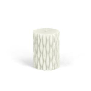 Collection - bougie rustique en bloc avec décor, H 9 cm / b…