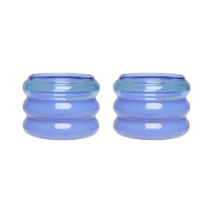 Design Letters - Bubble Porte-bougies à réchaud, blue / mil…