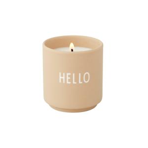 Design Letters - Bougie parfumée petite, Hello / beige