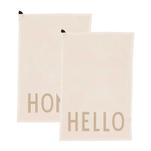 Design Letters - Favourite Torchon, Hello / Home, blanc cas…