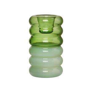 Design Letters - Hoop Bougeoir, H 8,75 cm, green / milky gr…