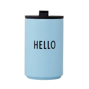 Design Letters - Thermo Cup 0.35 l, Hello / bleu clair