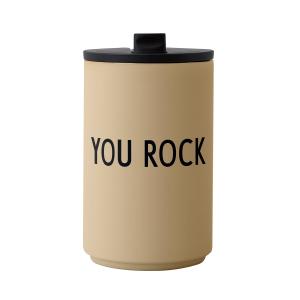 Design Letters - Thermo Cup 0.35 l, You Rock, beige