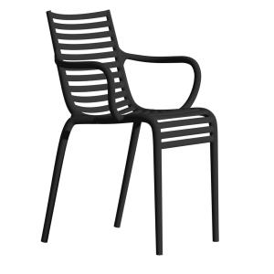 Driade - PIP-e Chaise avec accoudoirs, gris foncé (recyclé)…