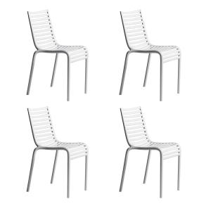 Driade - PIP-e Chaise de jardin, blanc mat (set de 4)