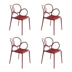 Driade - Sissi Chaise avec accoudoirs Outdoor, rouge mat (s…