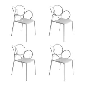 Driade - Sissi Chaise avec accoudoirs Outdoor, blanc mat (s…