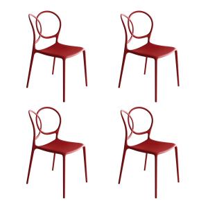Driade - Sissi Chaise Outdoor, rouge mat (set de 4)