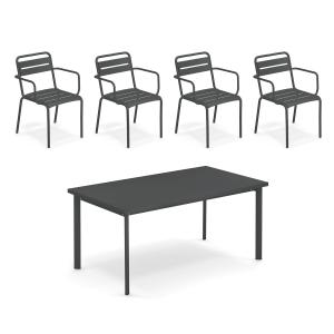 Emu - Star Table d'extérieur 160 x 90 cm   chaise à accoudo…