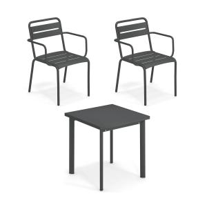 Emu - Star Outdoor Table 70 x 70 cm   chaise à accoudoirs (…