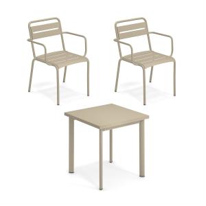 Emu - Star Outdoor Table 70 x 70 cm   chaise à accoudoirs (…