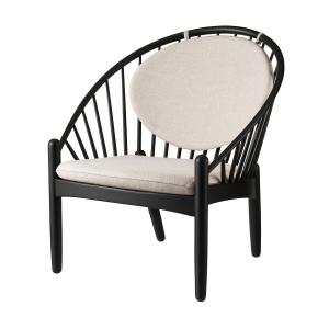 FDB Møbler - J166 Jørna Fauteuil, cadre jet black / beige (…