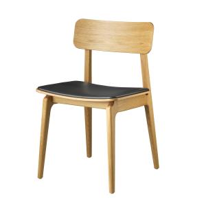 FDB Møbler - Åstrup chaise J175, chêne naturel / cuir noir…