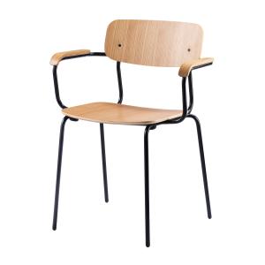 FDB Møbler - J182 Chaise avec accoudoirs Holmen, noir / chê…