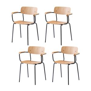 FDB Møbler - J182 Chaise avec accoudoirs Holmen, noir / chê…