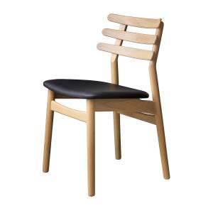FDB Møbler - J48 Chaise, chêne laqué mat / cuir noir