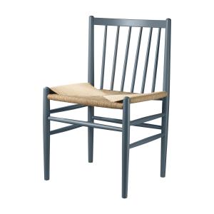 FDB Møbler - J80 Chaise, hêtre laqué bleu gris / tressage n…