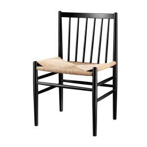 FDB Møbler - J80 Chaise, hêtre laqué noir / tressage nature…