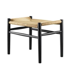 FDB Møbler - J83 Tabouret, hêtre laqué noir / tressage natu…