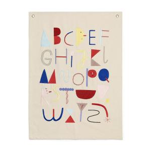 ferm LIVING - Alphabet Fabric Poster en tissu 50 x 70 cm, b…