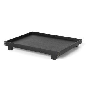 Ferm Living - Bon plateau en bois, grand / noir
