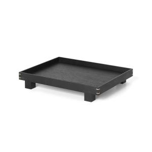 Ferm Living - Bon plateau en bois, petit / noir
