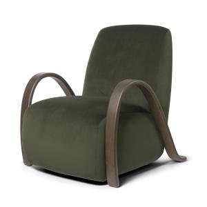 ferm LIVING - Buur Lounge Chair, Rich Velvet, pine