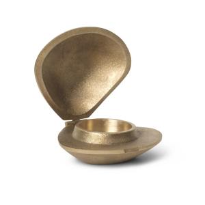 Ferm Living - Clam Porte-bougie à chauffe-plat, laiton